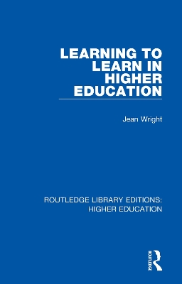 Book cover for Learning to Learn in Higher Education