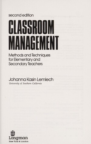 Book cover for Classroom Management