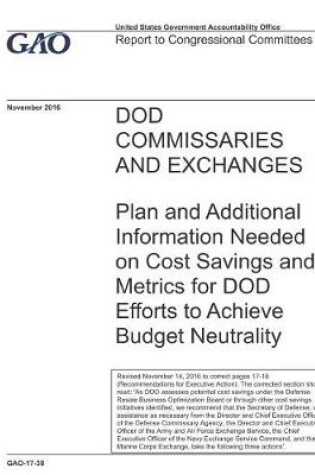 Cover of DOD Commissaries and Exchanges