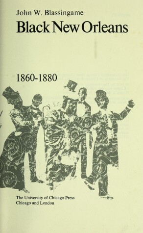 Book cover for Black New Orleans, 1860-80