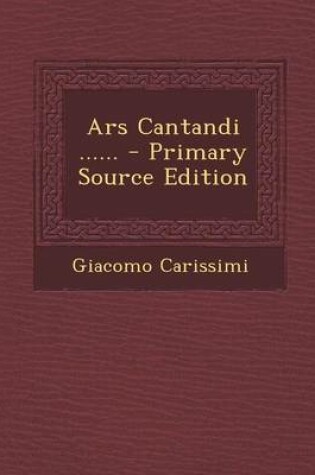 Cover of Ars Cantandi ......