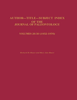 Book cover for Index of the Journal of Paleontology