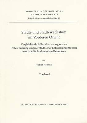 Book cover for Stadte Und Stadtwachstum Im Vorderen Orient