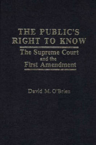 Cover of The Public's Right to Know