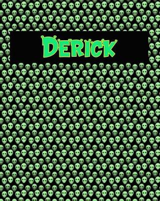 Book cover for 120 Page Handwriting Practice Book with Green Alien Cover Derick