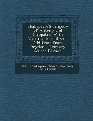 Book cover for Shakspeare's Tragedy of Antony and Cleopatra