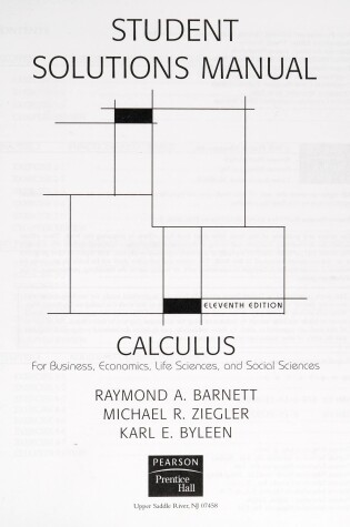 Cover of Student's Solutions Manual for Calculus for Business, Economics, Life Sciences and Social Sciences
