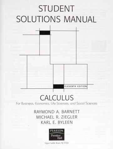 Book cover for Student's Solutions Manual for Calculus for Business, Economics, Life Sciences and Social Sciences