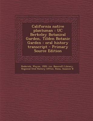 Book cover for California Native Plantsman