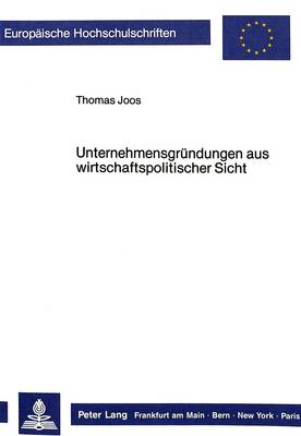 Cover of Unternehmensgruendungen Aus Wirtschaftspolitischer Sicht