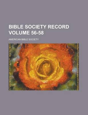 Book cover for Bible Society Record Volume 56-58