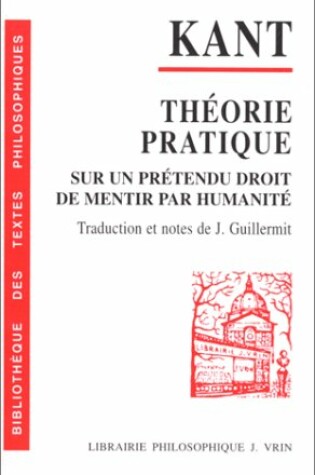 Cover of Theorie Et Pratique Droit de Mentir