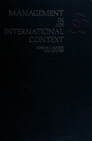 Book cover for Management in an International Context