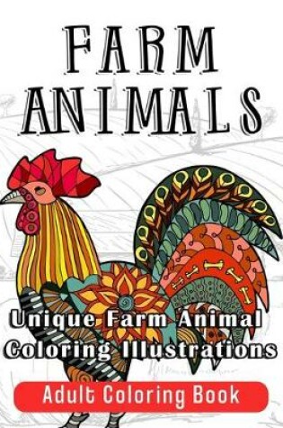 Cover of Farm Animals Adult Coloring Book