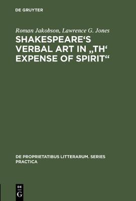 Book cover for Shakespeare's Verbal Art in "Th' Expense of Spirit"