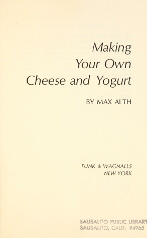 Book cover for Making Your Own Cheese and Yogurt