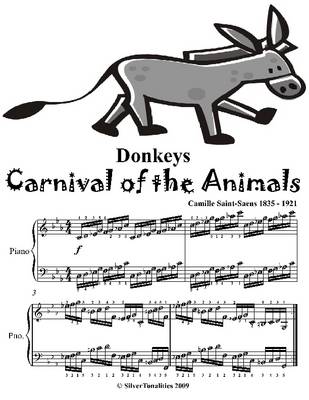 Book cover for Donkeys Carnival of the Animals -  Elementary Piano Sheet Music Junior Edition