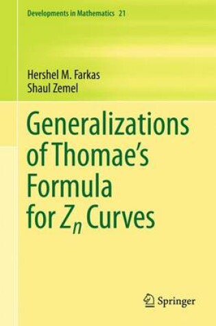 Cover of Generalizations of Thomae's Formula for Zn Curves