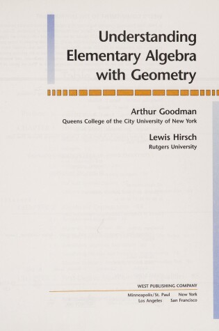 Cover of Under Elemntry Algebra Geomtry