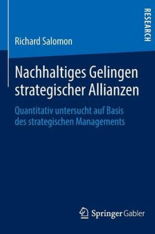 Cover of Nachhaltiges Gelingen strategischer Allianzen