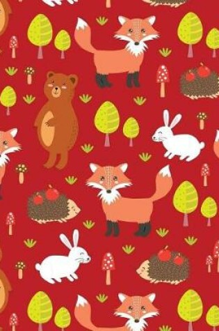 Cover of Bullet Journal Notebook Cute Foxes, Rabbits and Bears Pattern 5