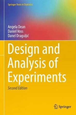 Cover of Design and Analysis of Experiments