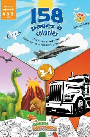 Cover of Livre de Coloriage Camion Avion Voiture Train Bateau