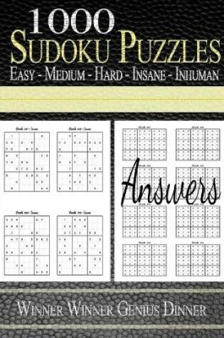 Cover of 1000 Sudoku Puzzles Easy - Hard - Medium - Insane - Inhuman