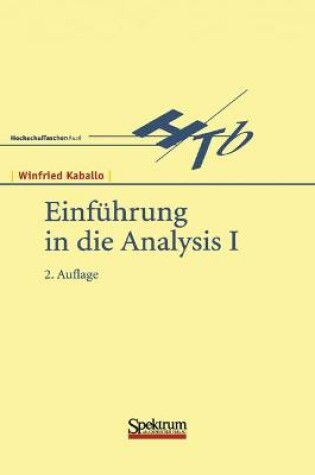 Cover of Einfuhrung in Die Analysis I