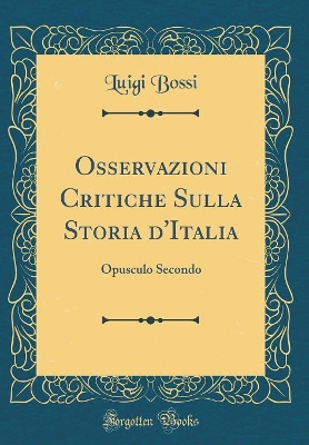 Book cover for Osservazioni Critiche Sulla Storia d'Italia