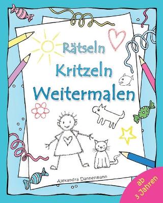 Book cover for Rätseln, Kritzeln, Weitermalen