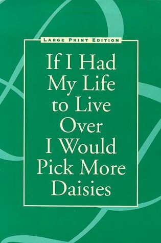 Cover of If I Had My Life to Live Over - Large PR