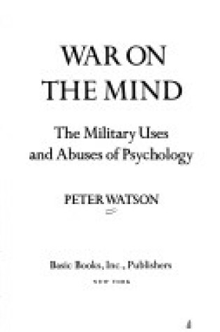 Cover of War on the Mind