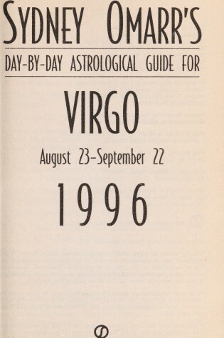 Cover of Sydney Omarr's Astro Guide: Virgo