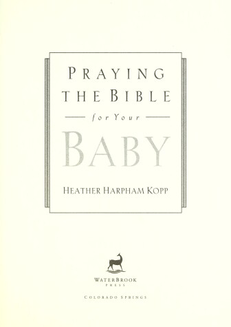 Book cover for Praying the Bible for Your Baby