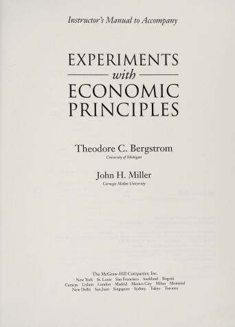 Book cover for Ri Im Experiments with Economic Principl