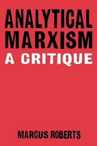 Cover of Analytical Marxism