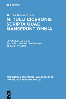 Book cover for de Divinatione. de Fato. Timaeus