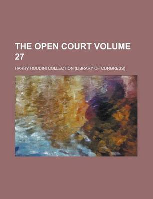 Book cover for The Open Court Volume 27