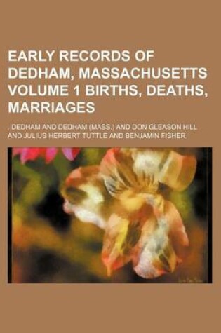 Cover of Early Records of Dedham, Massachusetts Volume 1 Births, Deaths, Marriages