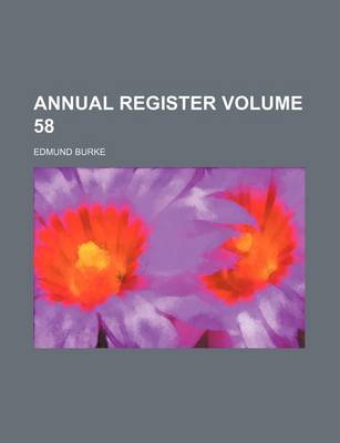 Book cover for Annual Register Volume 58