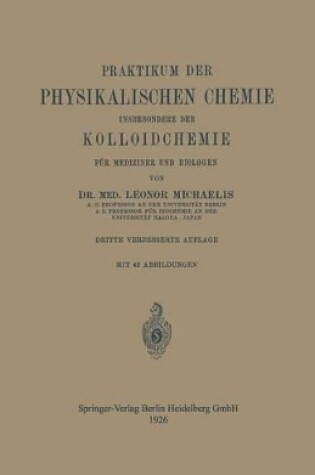 Cover of Praktikum der Physikalischen Chemie insbesondere der Kolloidchemie für Mediziner und Biologen