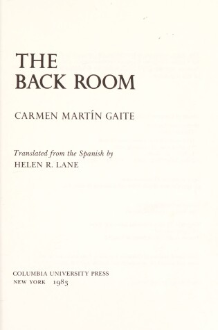 Cover of The Back Room