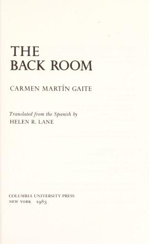 Book cover for The Back Room