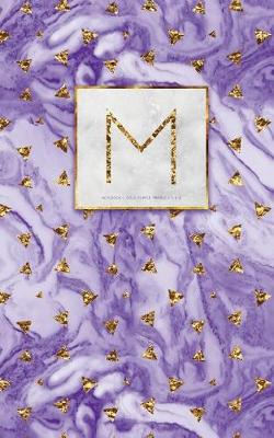 Book cover for M - Gold Purple Marble Notebook 5 X 8