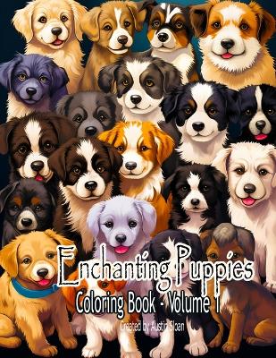 Book cover for Enchanting Puppies Coloring Book