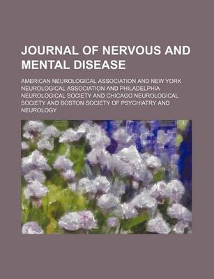 Book cover for Journal of Nervous and Mental Disease (Volume 24)