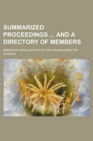 Cover of Summarized Proceedings and a Directory of Members (Volume 1)