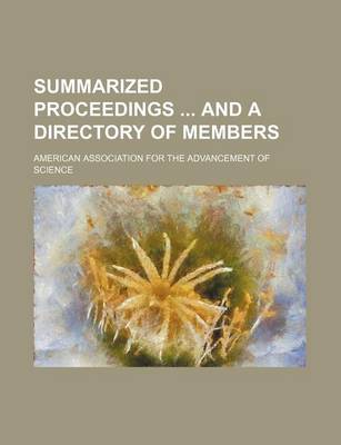 Book cover for Summarized Proceedings and a Directory of Members (Volume 1)