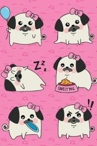 Cover of Bullet Journal Notebook for Dog Lovers Pug Life - Pink